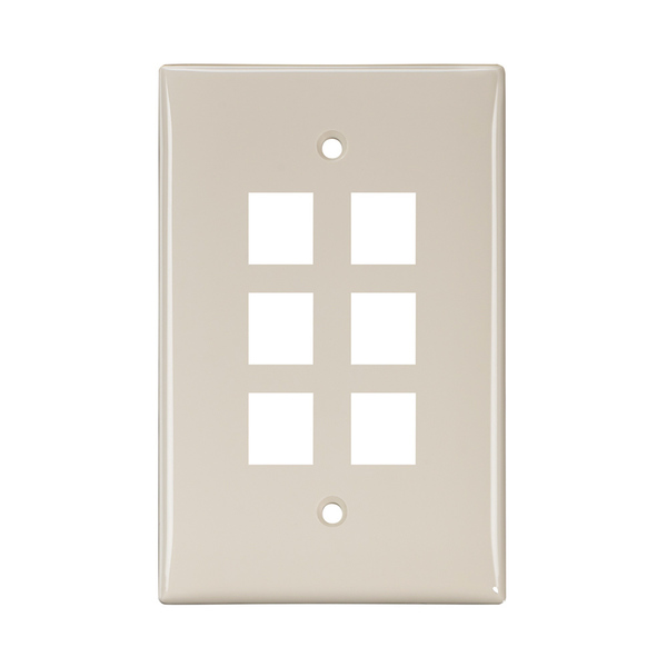 Leviton WALLPLATES WP 6PORT SG MID LA 41091-6TN